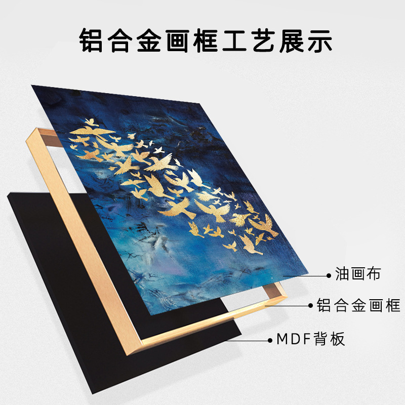 Guangdong fábrica moderno hotel suave decoración pintura triple pasillo restaurante mural sofá Fondo pared sala de estar pintura decorativa