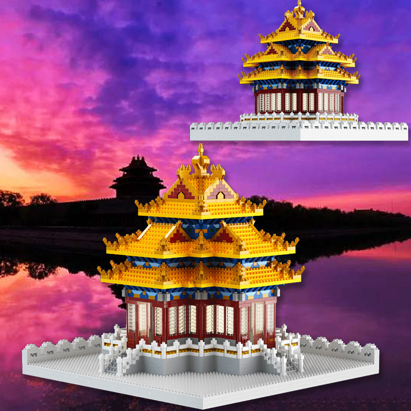 WL9133 Palacio Viejo edificio de la esquina modelo de construcción de Diamante Chino pequeñas partículas de montaje bloques de construcción adornos de juguete para adultos envío gratis