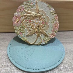 新款西安博物馆文创云雀镜随身镜高颜值伴手礼便携云雀浮雕送礼物