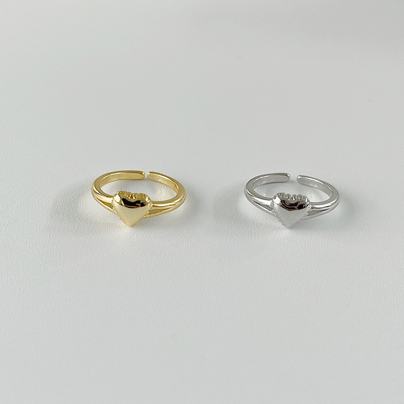 Sweet Heart Shape Copper Open Ring