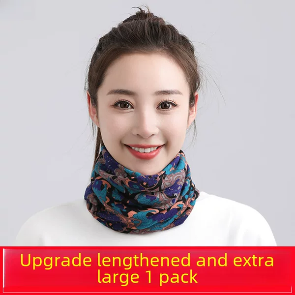 Upgraded Large Autumn and Winter Scarf Women's Pullover Dual-Use Small Silk Scarf Korean Style Neck Protection False Collar Scarf Twisted Hat