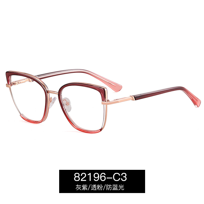 82196 Europa y América TR90 moda degradada marco de gafas ultraligeras marco de gafas de estiramiento facial gafas anti-luz azul gafas de mujer