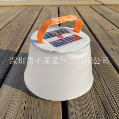 源头工厂新款太阳能充气灯 梯形折叠太阳能野营露营灯 伸缩折叠灯|ms