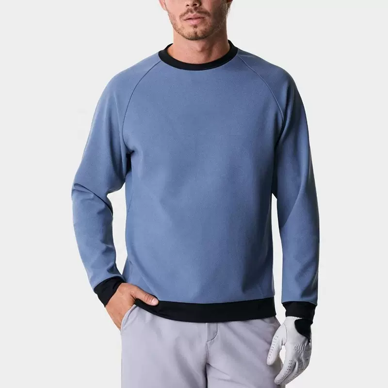 新款高尔夫运动衫长袖涤纶氨纶运动服圆领运动衫高尔夫套头衫男士