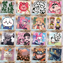 diy儿童数字油画手绘高级感治愈系卡通油画摆摊批发20*20cm小尺寸