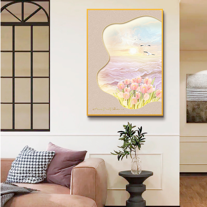 Pintura decorativa de entrada de estilo crema nórdico