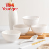 扬格 White bowl soup bowl canteen restaurant commercial Chinese -style rice bowl porridge bowl imitation porcelain plastic round bowl wholesale