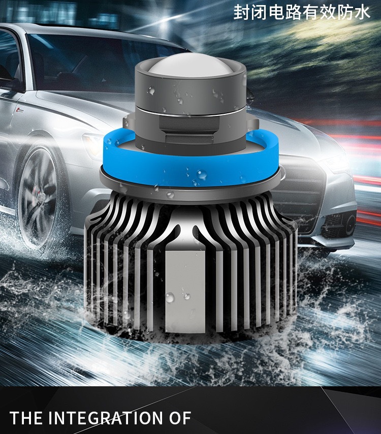 Factory Cross-Border Specializes in Automotive Led Lens Two-Color Fog Lamp H7 9005 9006 H11 Integrated Non-Destructive Installation