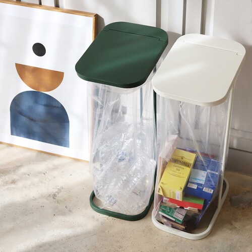 Wholesale export to Japan simple extra large clamshell garbage rack hotel home iron garbage holder dry and wet classification