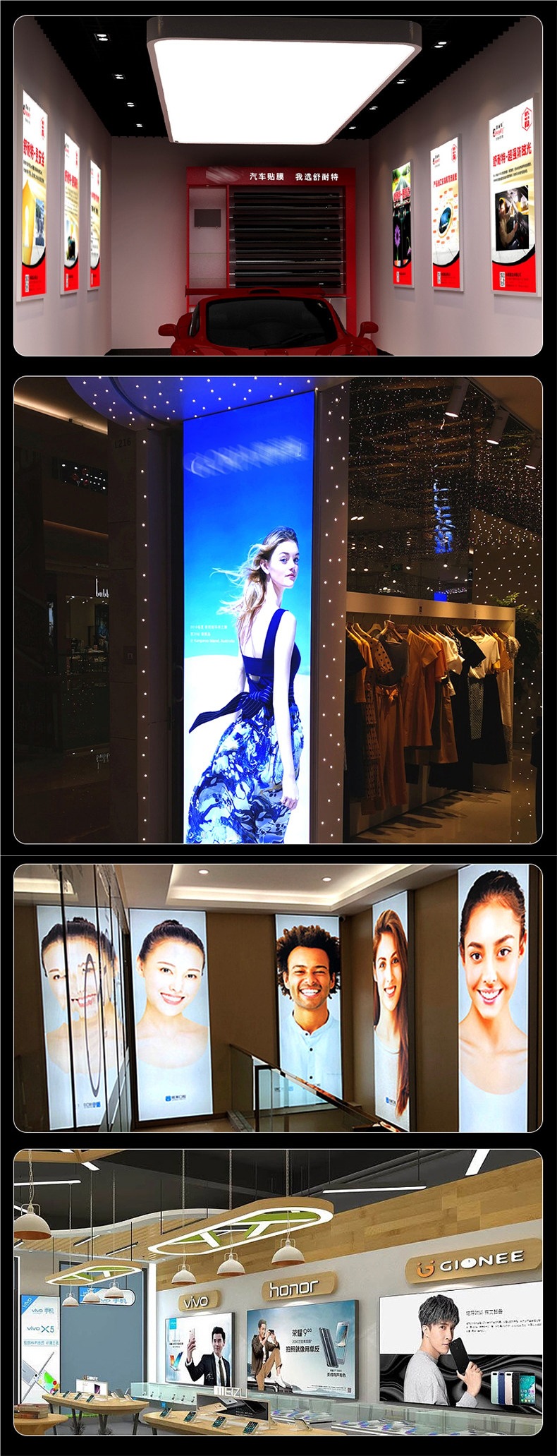 Fabric lightbox profile, aluminum alloy frame, pillar wrapping, fabric door header, UV soft film ceiling, ultra-thin billboard frame