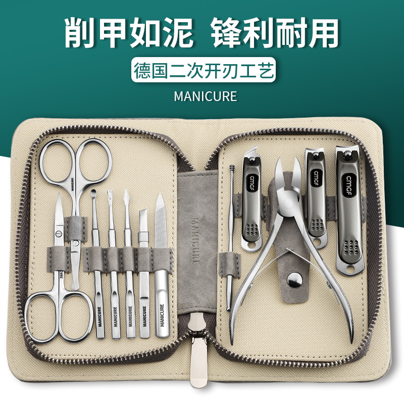 Nailcutter conjunto de pinzas de garganta al por mayor piel muerta uñas tijeras de uñas caseras cejas tijeras de uñas conjunto completo de trincheas
