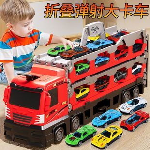 Children's Educational Alloy Storage Container Engineering Vehicle Deformation Large Truck Track Ejection Car Pronunciation Boy Toy