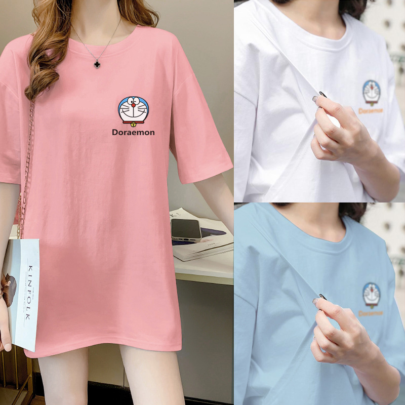 Pregnant women's clothing postpartum breast-feeding clothing summer clothing out-of-the-box short-sleeved T-shirt fashion cartoon dress-feeding pregnant women's top