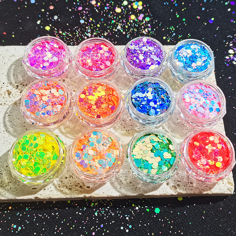 New Korean-Style High-Gloss Pure Mirror Iridescent Nail Art Decorations, Jade Impression Glitter, Hand-Filled Sparkle