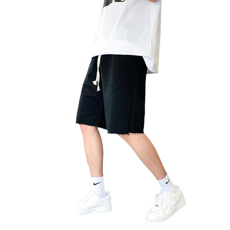 2024 verano nuevos pantalones cortos casuales de algodón elástico sueltos para hombres pantalones deportivos de tendencia recta