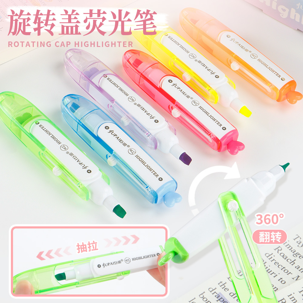 Juego de resaltadores de hacha tipo solapa, de secado rápido y sin manchas, rotulador de marca clave