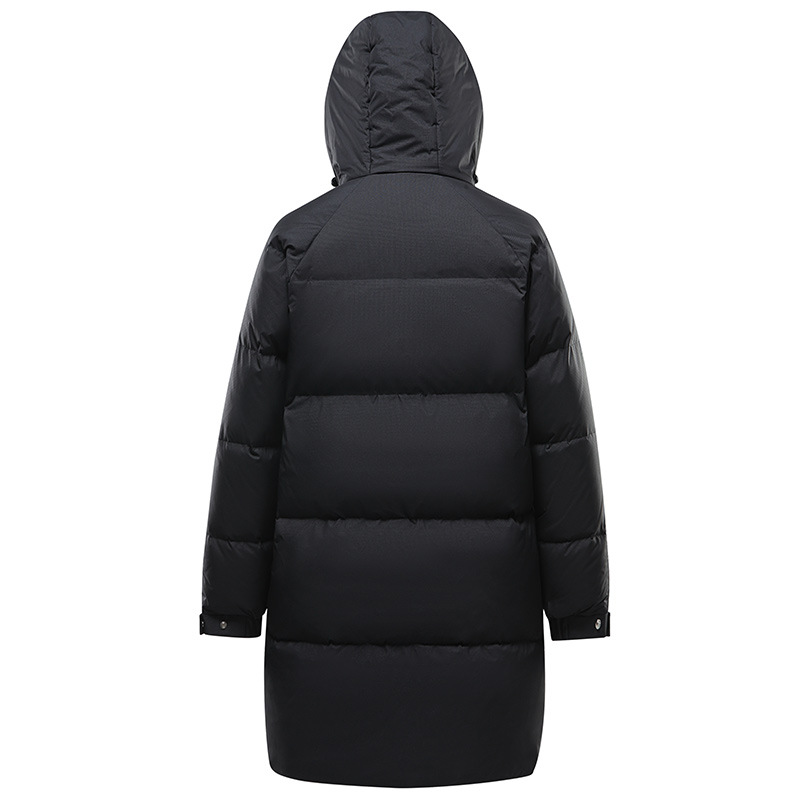 Giacca in piumino di media lunghezza, tinta unita, reversibile, con cappuccio, da uomo, di qualità National Standard 90, in anatra_voghion.com