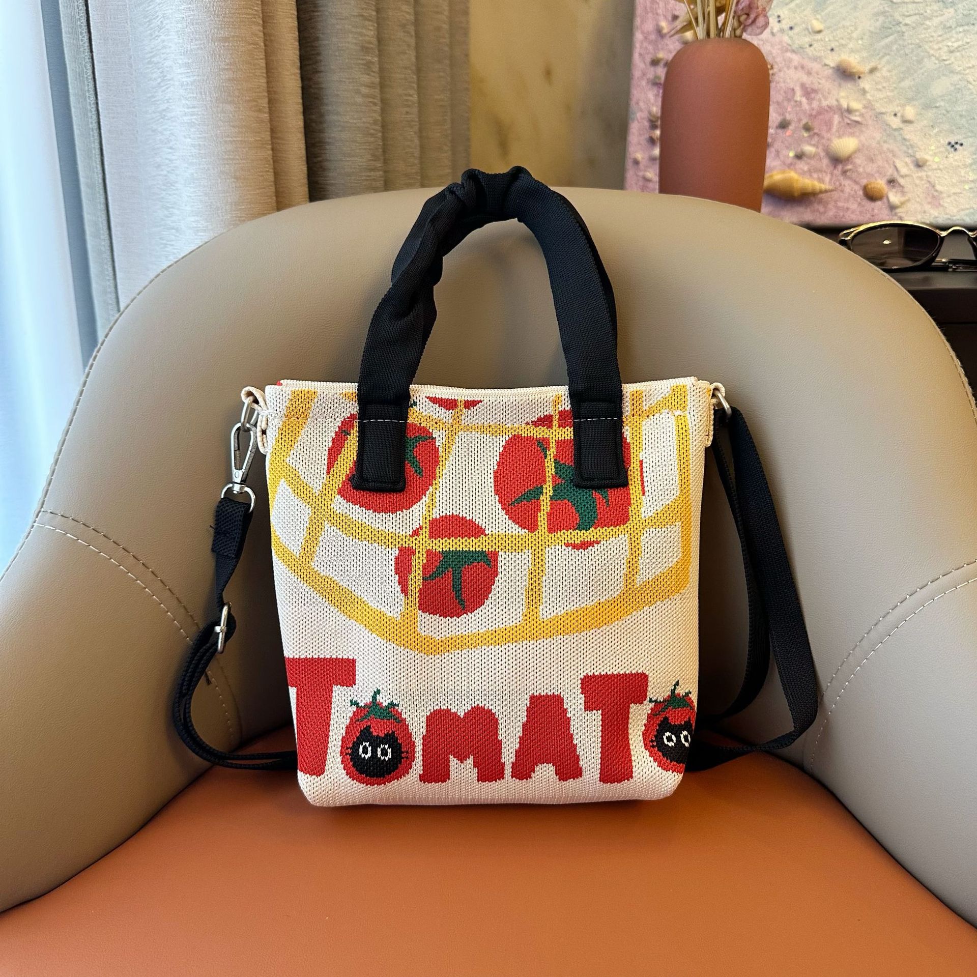 Nueva serie coreana lindos bolsos de mano de bolsos de pequeño diseño universal bolsos de punto de gran capacidad bolsos de hombro image 12