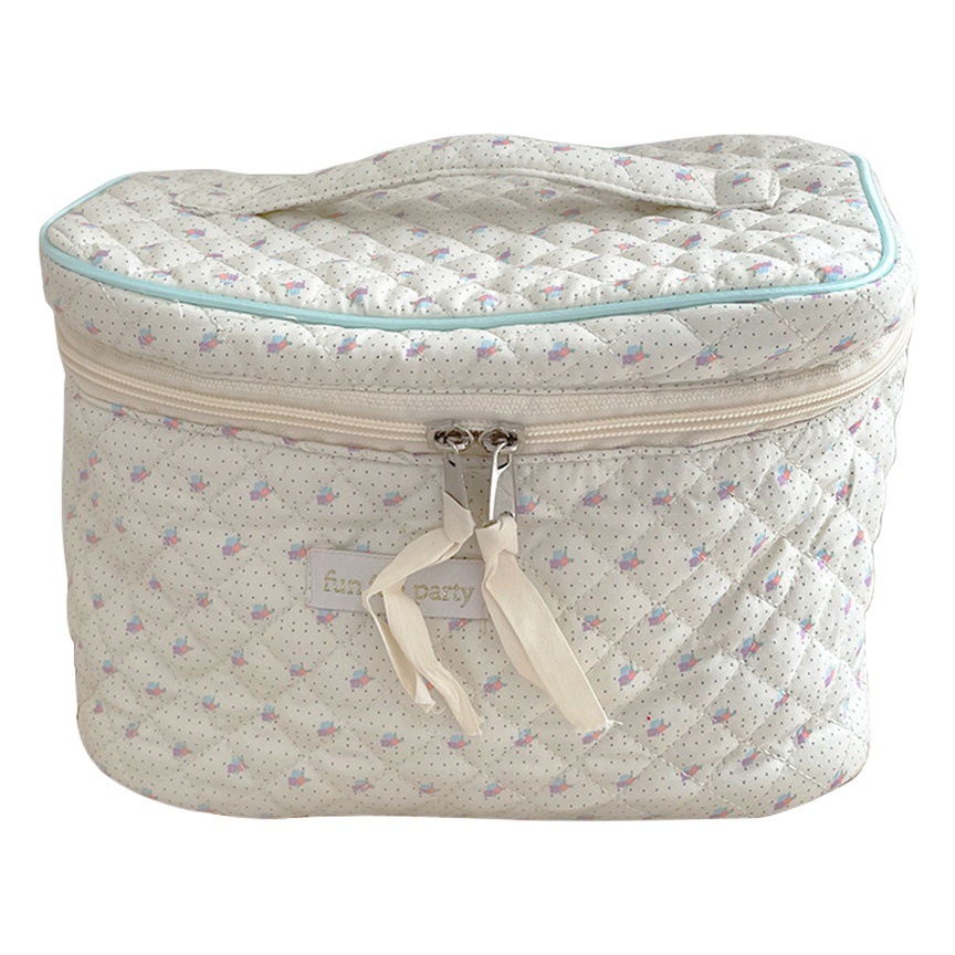 Suministro transfronterizo de Amazon/coreano ins estilo floral bolsa de cosméticos bolsa de almacenamiento de bolsa de lavado de viaje portátil de gran capacidad