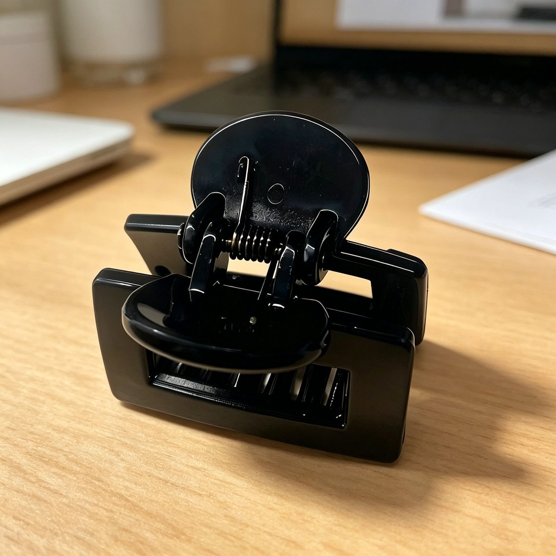 Brand classic black geometric hairgrip