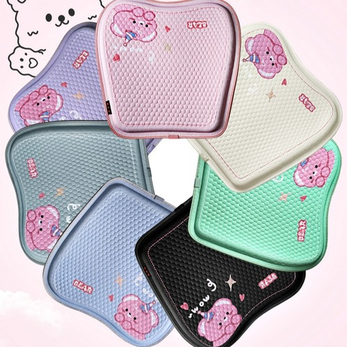 Car seat cushion summer cartoon bear gel cool pad single piece all-season universal ventilation tush cushion ice silk seat cushion