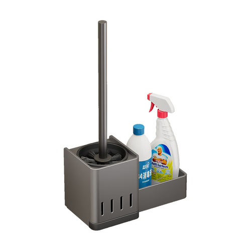 Toilet Brush Wall Mounted Storage Rack Household No Dead Angle Toilet Bathroom No Hole Cleaning Toilet Brush Magic Tool 