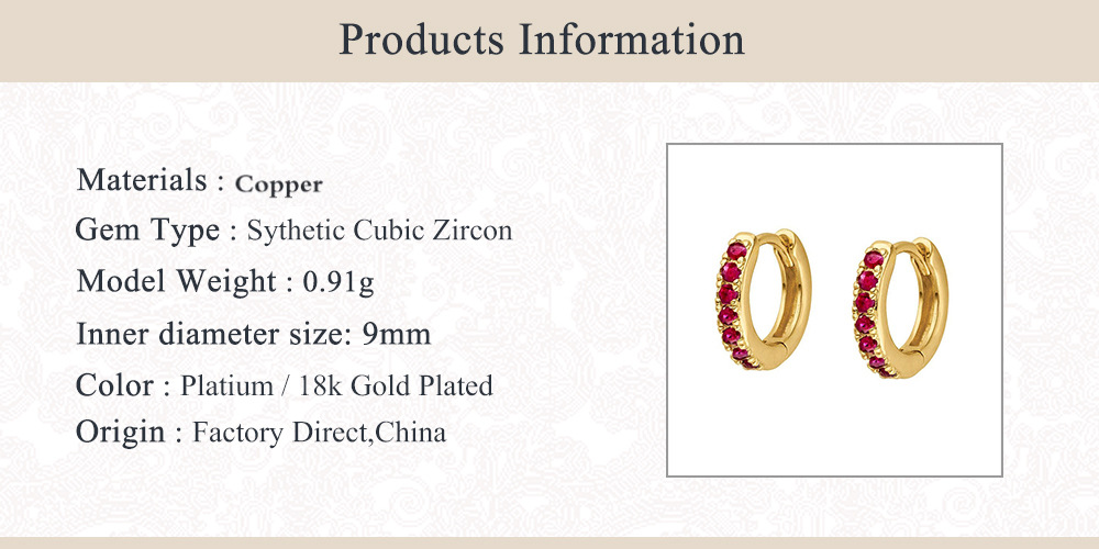6g Weight Earrings Event & Party Supplies Zircon Inlay Material 1 Pair Fashion Circle Copper Plating Inlay Zircon Earrings