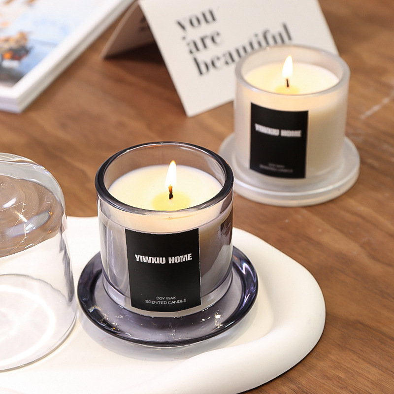 Customizado YIWXIU campana de oro tazas de vidrio sin humo de cera de banano para el dormitorio de cera de soja perfume acompañante de regalos adornos