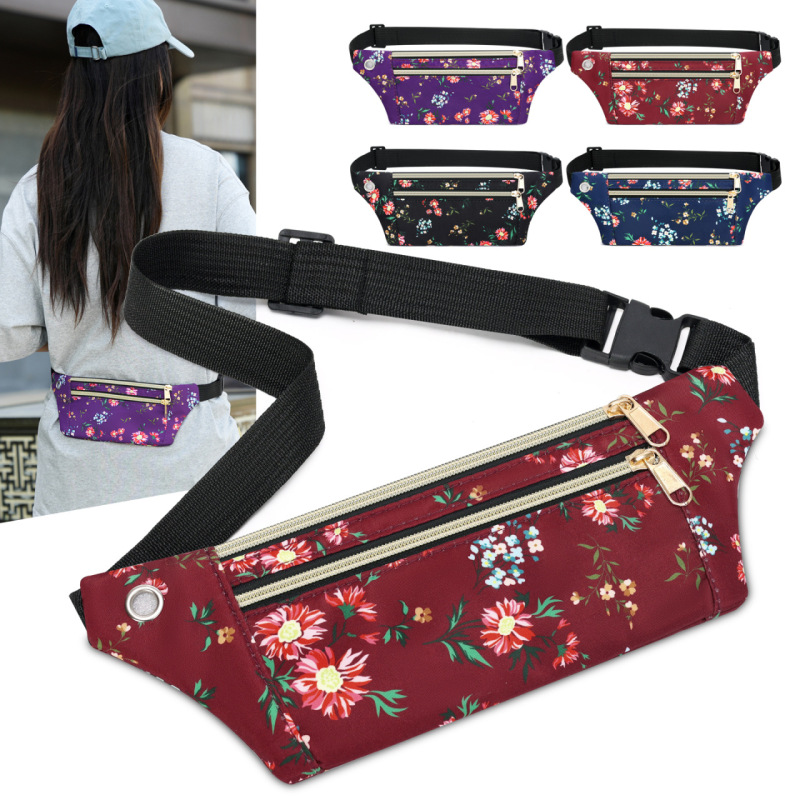 Lightweight Sports Waist Bag, Fashionable Floral Print Women's Chest Bag, Outdoor Single-Shoulder Phone and Coin Purse, Lightweight and Close-Fitting Crossbody Bag Lightweight Sports Waist Bag, Fashionable Floral Print Women's Chest Bag, Outdoor Single-Shoulder Phone and Coin Purse, Lightweight and Close-Fitting Crossbody Bag