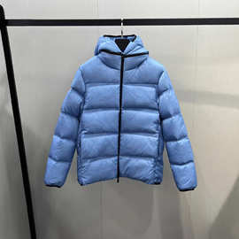 现货跨境跑量款蒙家高品质男士短裤连帽羽绒服外套时尚百搭款