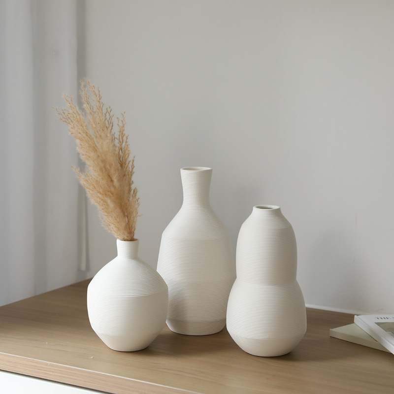 Nordic ins estilo creativo florero de cerámica suave decoración salón comedor mesa de escritorio decoración flor seca Arreglo al por mayor
