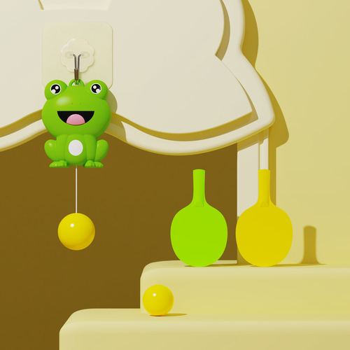 Hanging cute frog table tennis trainer for home children, parent-child sensory integration exercise, eyesight, attention, hand touch, high fitness