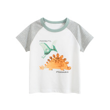 27kids外贸童装夏季新款 男童短袖T恤宝宝衣服卡通恐龙上衣批发