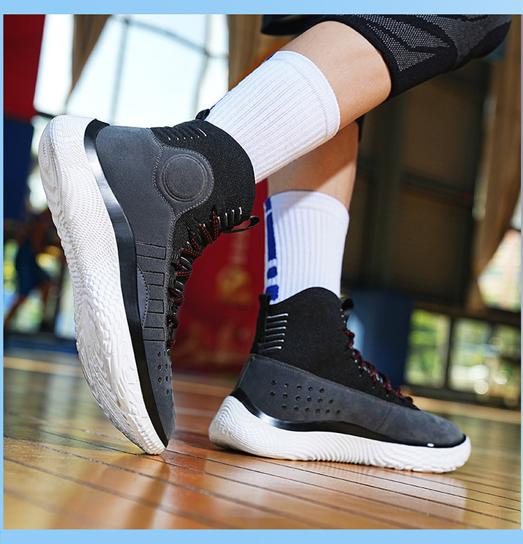 Zapatillas de baloncesto de diseño de moda para hombre, primavera y otoño, corte alto, suela suave, amortiguación, deportivas, botas prácticas para estudiantes, zapatillas para correr de moda._voghion.com