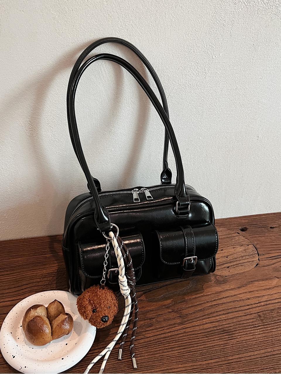 Nicho coreano Zhong explosivo bolso de brazo para mujeres 2025, nuevo retro de gran capacidad bolso de hombro de la marea universal bolso de viaje