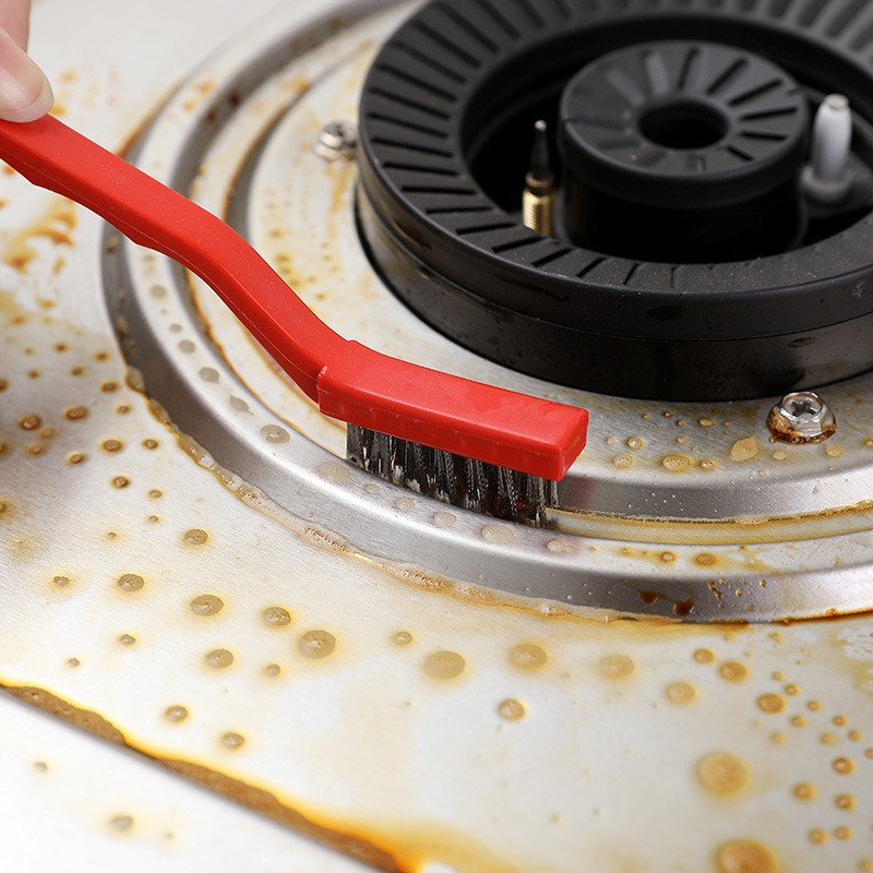 Gas Stove Cleaning Brush Kitchen Supplies Range Hood Stove Compact and Convenient Cleaning Tool Steel Wire Small Brush