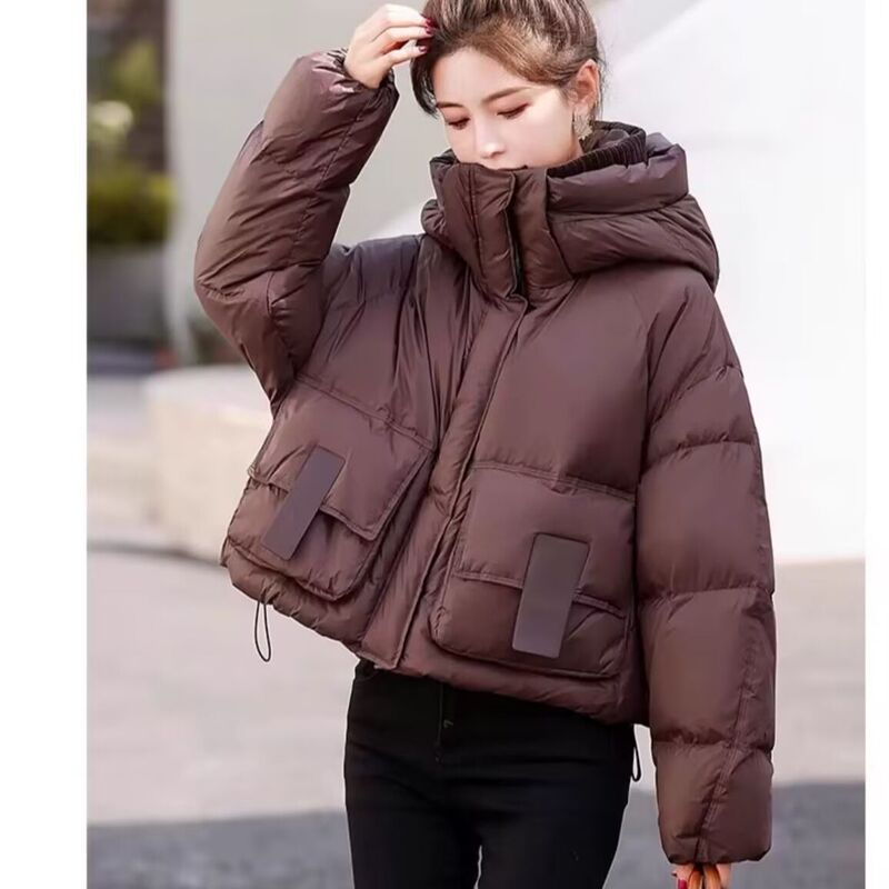 Foreign Trade Clearance Short Cotton Jacket 2025 New Winter Thickened Fashionable Stylish Hooded Loose Puffer Jacket Foreign Trade Clearance Short Cotton Jacket 2025 New Winter Thickened Fashionable Stylish Hooded Loose Puffer Jacket