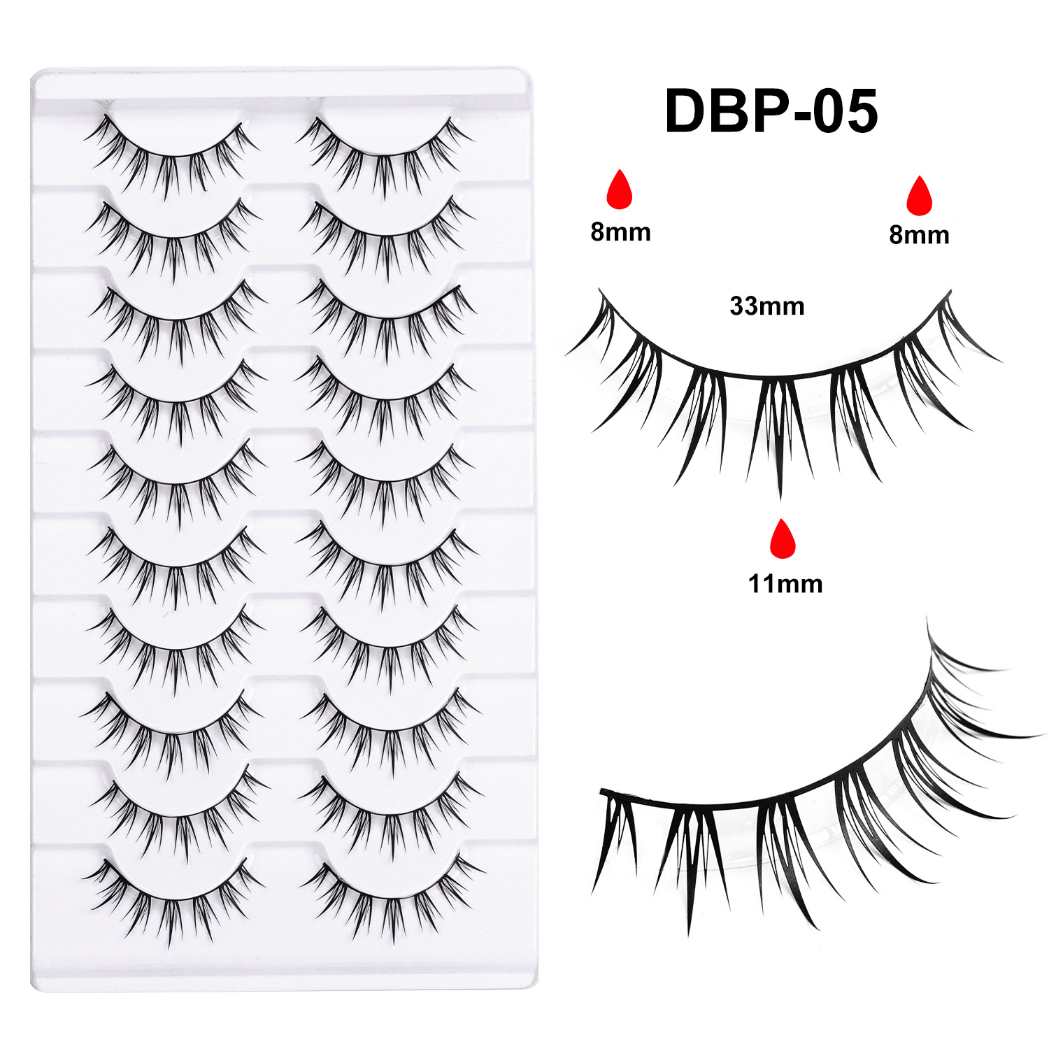 10 pares de pestañas postizas tridimensionales de tallo duro, estilo europeo y americano, pestañas en racimo completas y densas, pestañas postizas de una sola pieza para maquillaje de escenario para maquilladores.