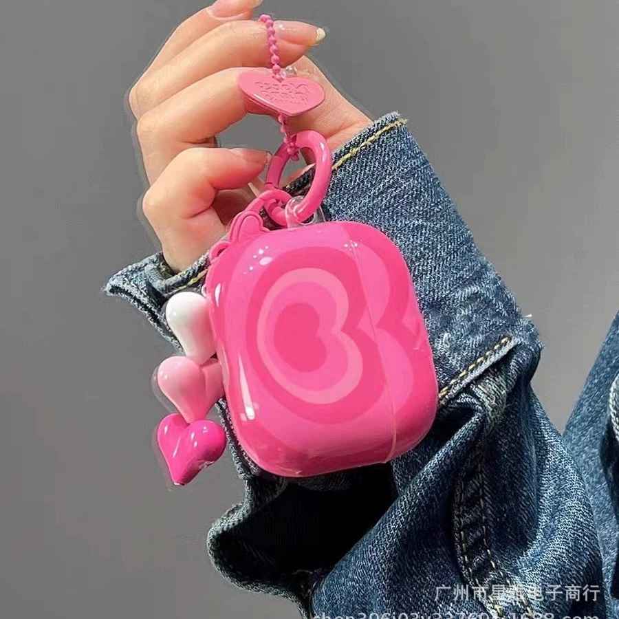 Apple, brand fuchsia protective case, wireless headphones, bluetooth