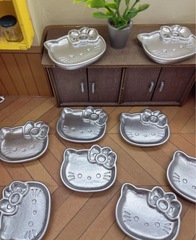 银色捏捏盘kitty猫DIY配件