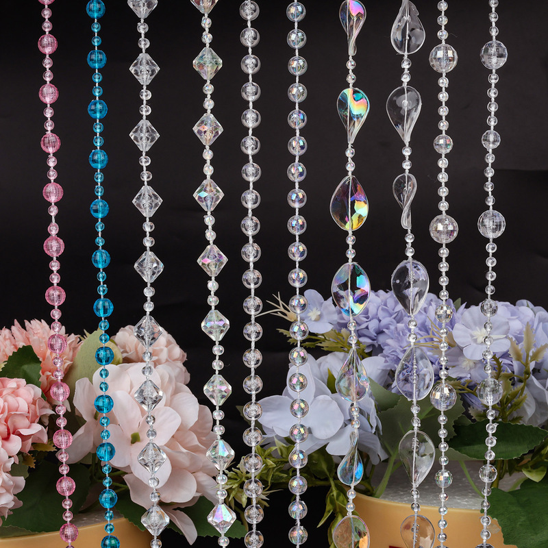 Wedding Decoration Bead Chain Acrylic Imitation Crystal Bead Curtain Iridescent Transparent String Curtain DIY Door Curtain Decoration Chain Wedding Decoration Bead Chain Acrylic Imitation Crystal Bead Curtain Iridescent Transparent String Curtain DIY Door Curtain Decoration Chain