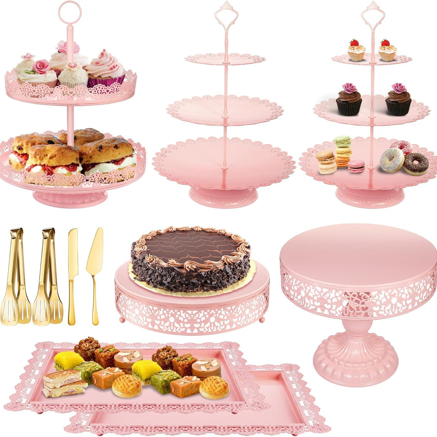 Estante de pastel de cumpleaños mesa de postres decoración de fiesta de cumpleaños estante de exhibición decoración de postres decoración se puede ajustar