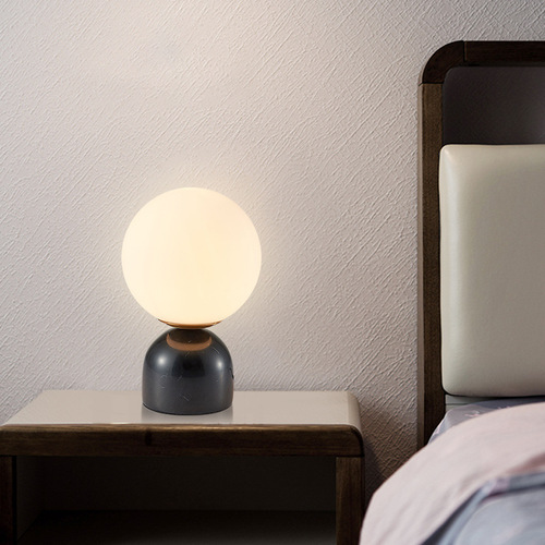 Nordic creative fashionable marble living room lamp modern simple personalized bedroom night light study room glass lamp