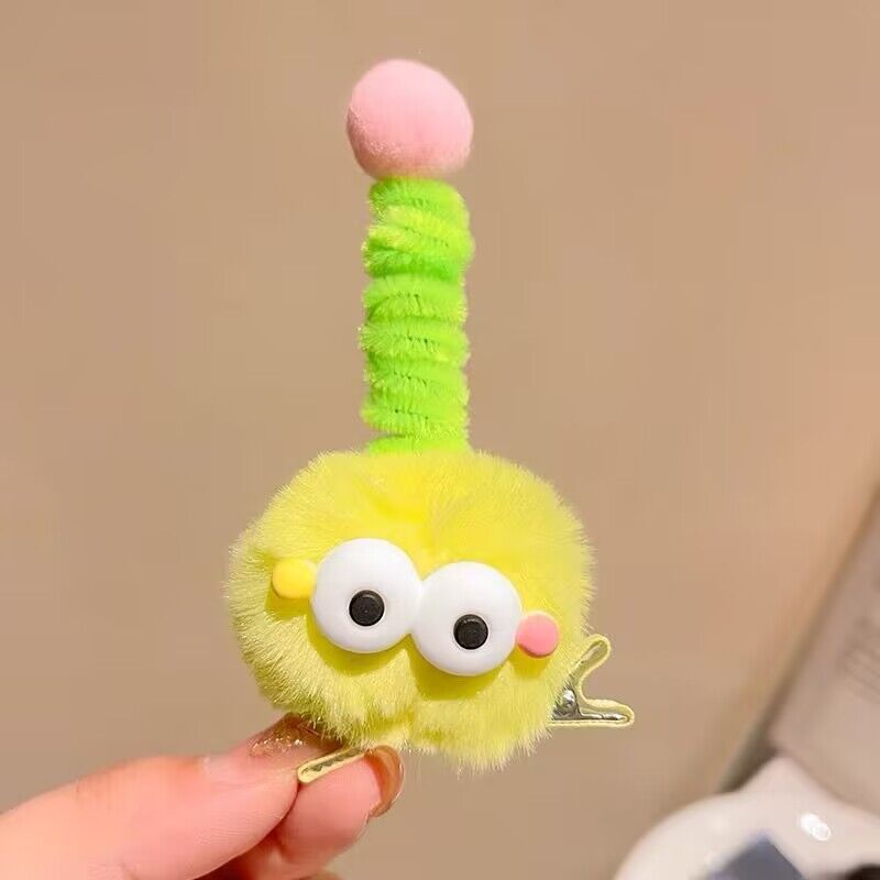 かわいいインターネット有名人の醜い人形ヘアピン秋と冬の立体ツイストスティック面白いぬいぐるみ漫画ヘアピン女の子トップクリップヘアアクセサリー|undefined