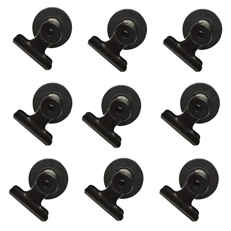 Большое количество поставок на складе металлический магнит зажим черный круглый магнитный железо зажим фото стены идентификационная карта магнитная зажим