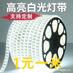 家用户外防水led灯带条超高亮白光灯带室外外墙工地隧道照明220V
