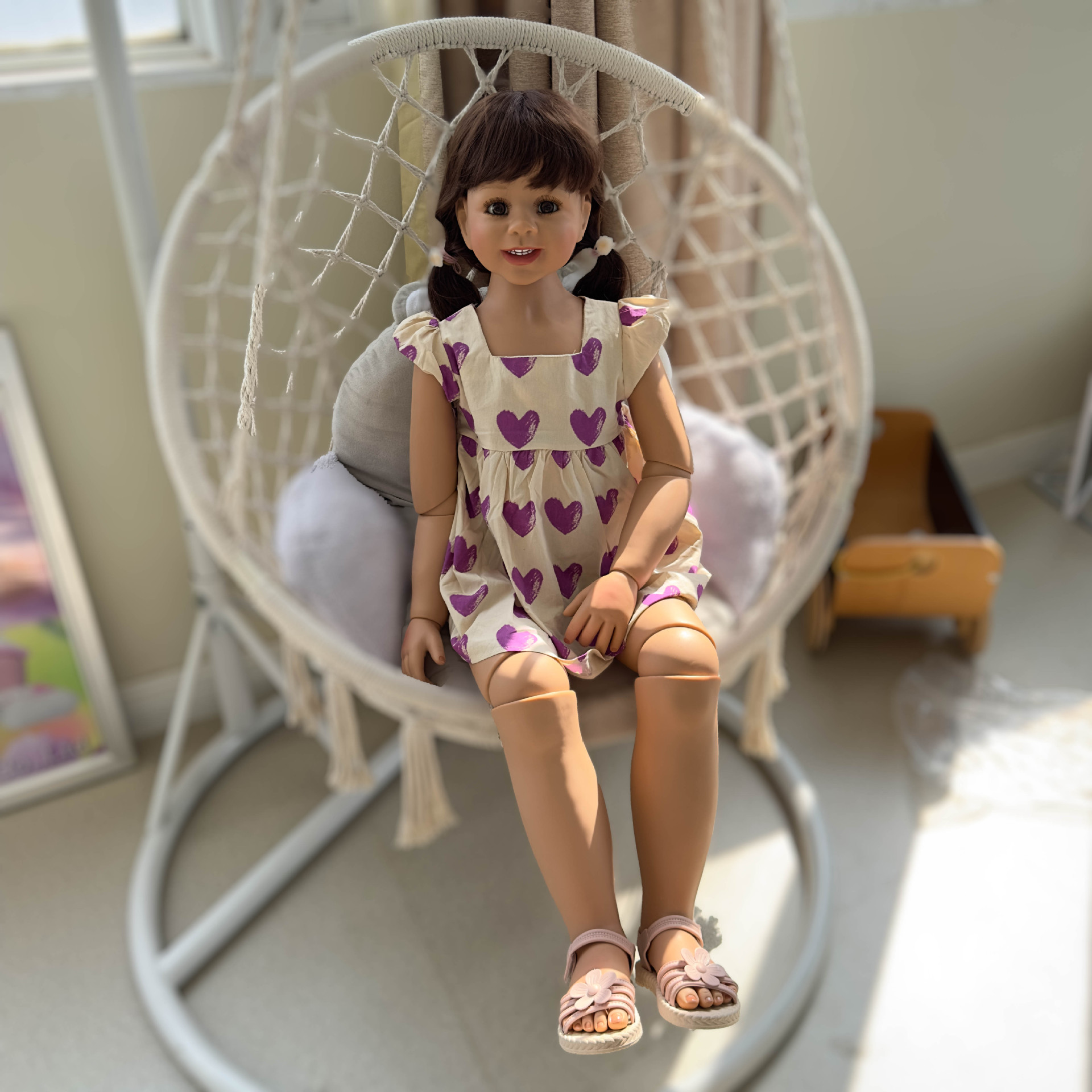Muñeca grande de 110 cm para niñas de 5 a 6 años, pieza decorativa creativa y única para centros comerciales, modelo de ropa infantil, muñeca realista.