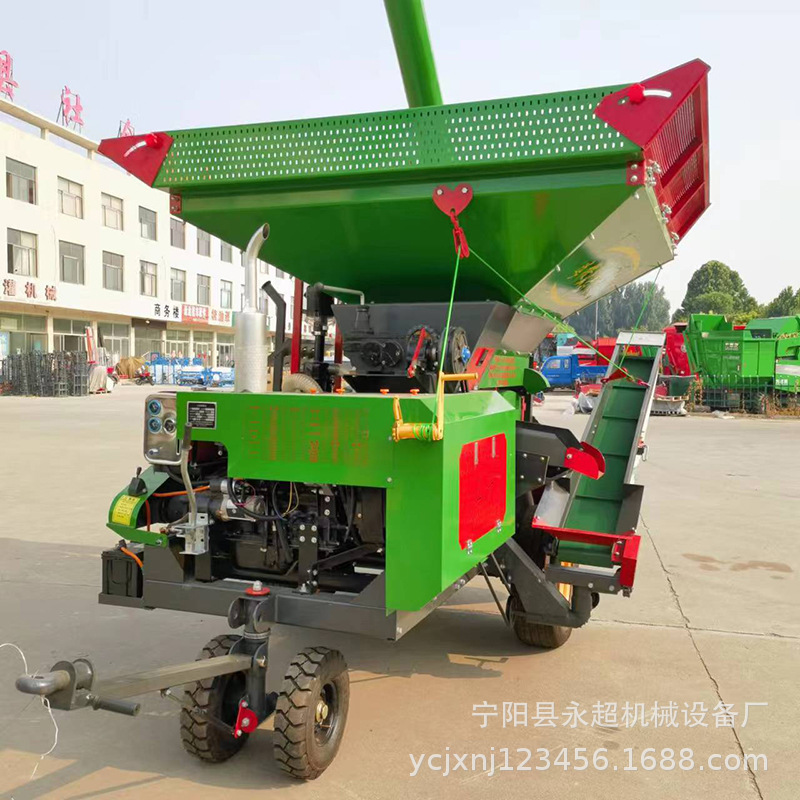 柴油机版带移动车胎脱粒机 大型铲车上料玉米脱粒机时产30吨