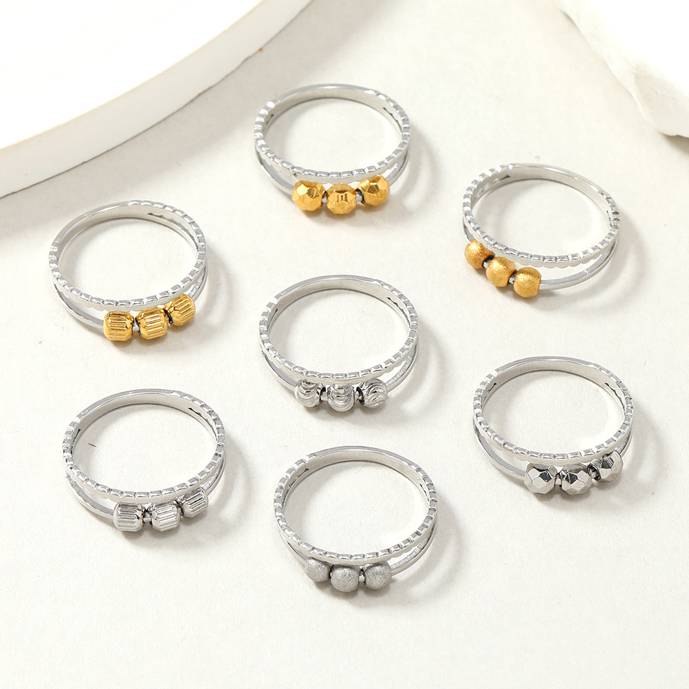 Stainless Steel IG Style Geometric Plating Rings display picture 1