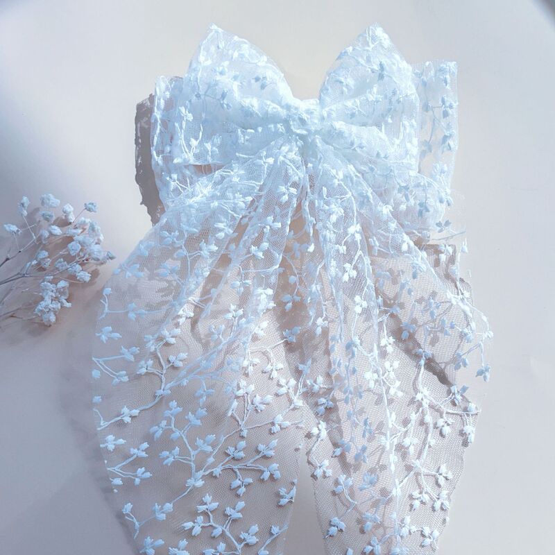 刺繍スズラン大春クリップウェディングドレスアクセサリーヘアアクセサリー甘い白メッシュレースヘアクリップ|undefined